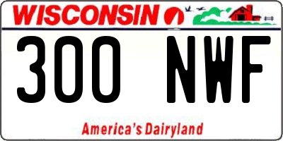 WI license plate 300NWF