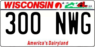 WI license plate 300NWG