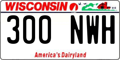 WI license plate 300NWH
