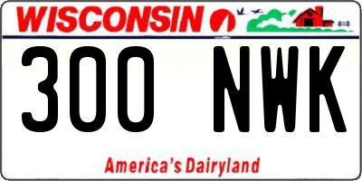 WI license plate 300NWK