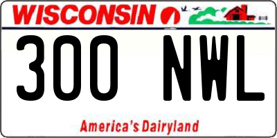 WI license plate 300NWL