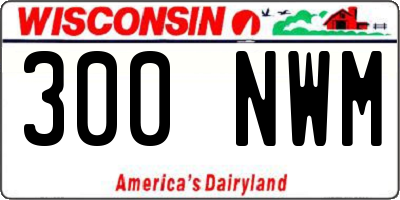 WI license plate 300NWM