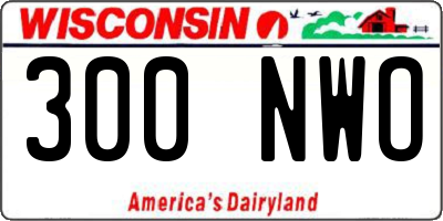 WI license plate 300NWO