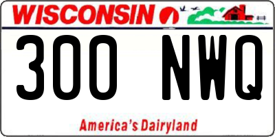 WI license plate 300NWQ