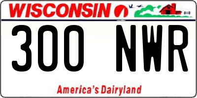 WI license plate 300NWR