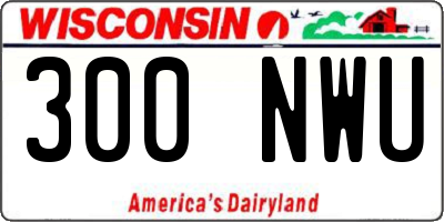 WI license plate 300NWU