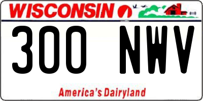 WI license plate 300NWV