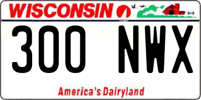 WI license plate 300NWX