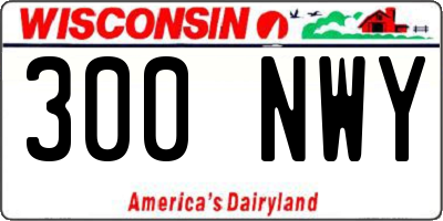 WI license plate 300NWY