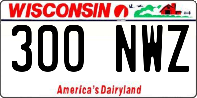 WI license plate 300NWZ