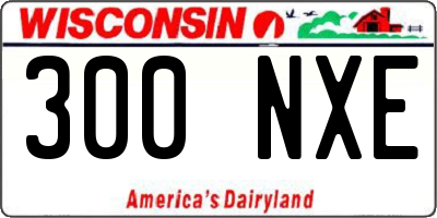 WI license plate 300NXE