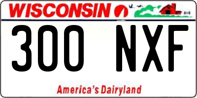 WI license plate 300NXF
