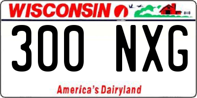 WI license plate 300NXG