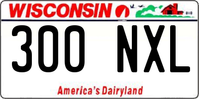 WI license plate 300NXL