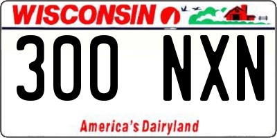 WI license plate 300NXN