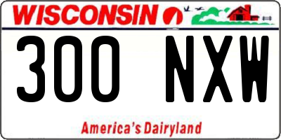 WI license plate 300NXW
