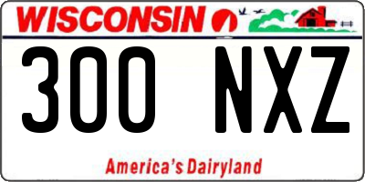 WI license plate 300NXZ