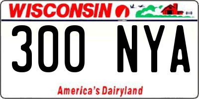 WI license plate 300NYA