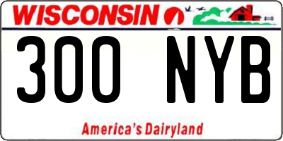 WI license plate 300NYB