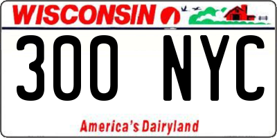 WI license plate 300NYC