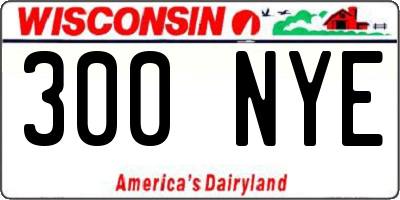 WI license plate 300NYE