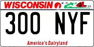 WI license plate 300NYF