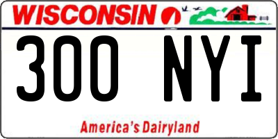 WI license plate 300NYI