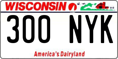 WI license plate 300NYK