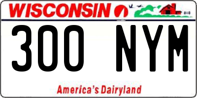 WI license plate 300NYM