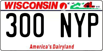 WI license plate 300NYP