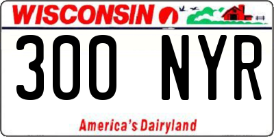 WI license plate 300NYR