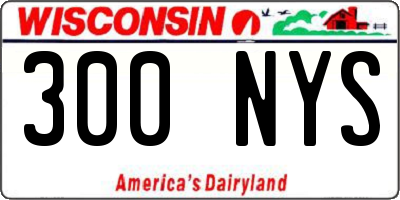 WI license plate 300NYS