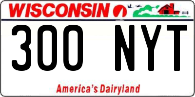WI license plate 300NYT