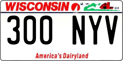 WI license plate 300NYV