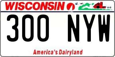 WI license plate 300NYW