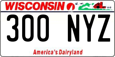 WI license plate 300NYZ