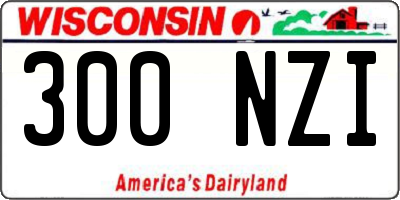 WI license plate 300NZI