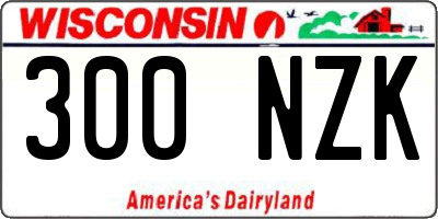 WI license plate 300NZK