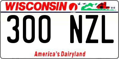 WI license plate 300NZL