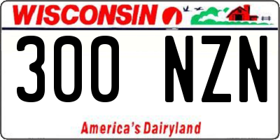 WI license plate 300NZN
