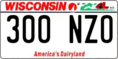 WI license plate 300NZO