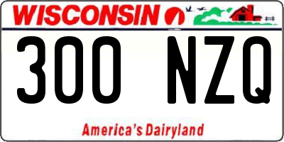 WI license plate 300NZQ