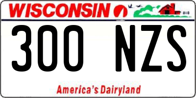 WI license plate 300NZS