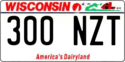WI license plate 300NZT