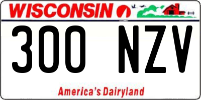 WI license plate 300NZV