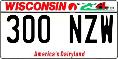 WI license plate 300NZW