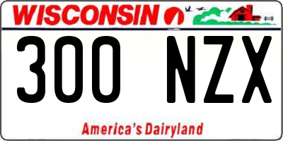 WI license plate 300NZX