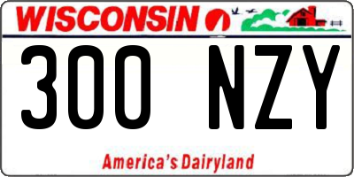 WI license plate 300NZY