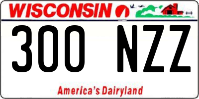 WI license plate 300NZZ