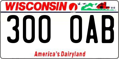 WI license plate 300OAB